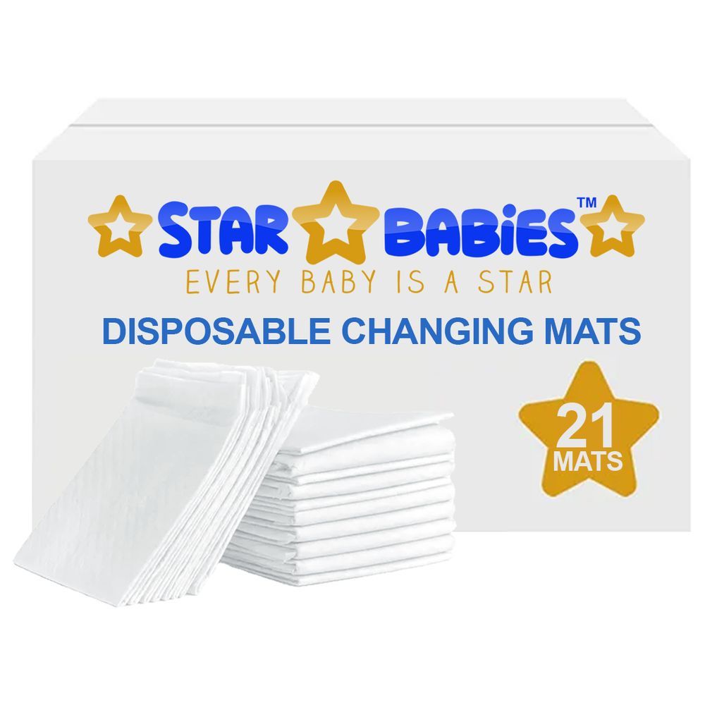 Star Babies - Disposable Changing Mat - White - Large - 21pcs