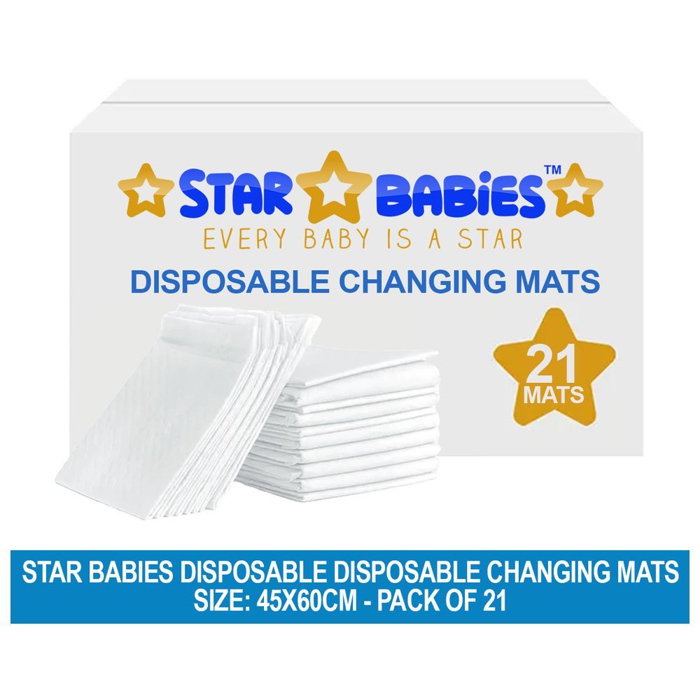 Star Babies - Disposable Changing Mat - White - Large - 21pcs