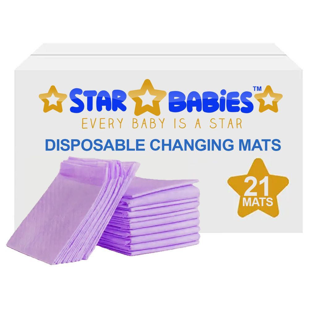 Star Babies - Disposable Changing Mat - Lavender - Large - 21pcs