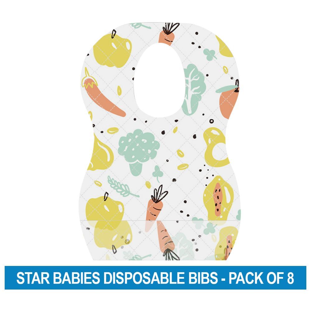 Star Babies - Disposable Bibs - Fruits Print - Pack of 8