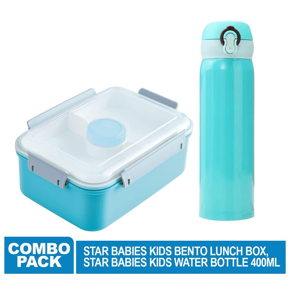 Star Babies - Kids Water Bottle 300ml With Lunch Box - Blue