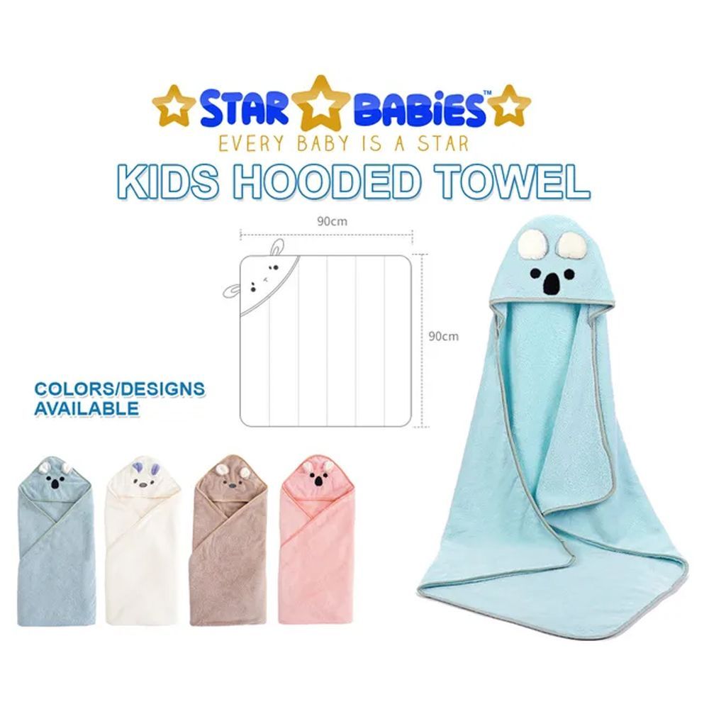 Star Babies - Microfiber Hooded Towel and Kids Shower Cap With Rubber duck 4pcs - Pink