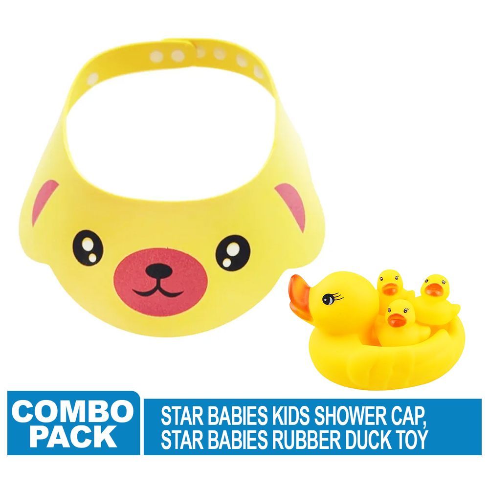 Star Babies - Kids Shower Cap And Rubber Duck - Yellow