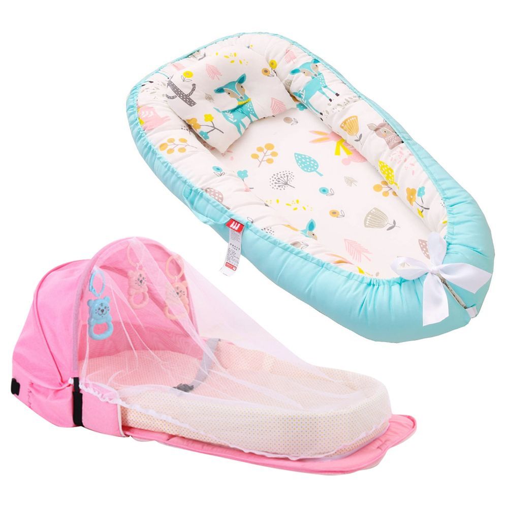 Star Babies - Baby Sleeping Pod & Bed w/ Mosquito Net - Blue/Pink