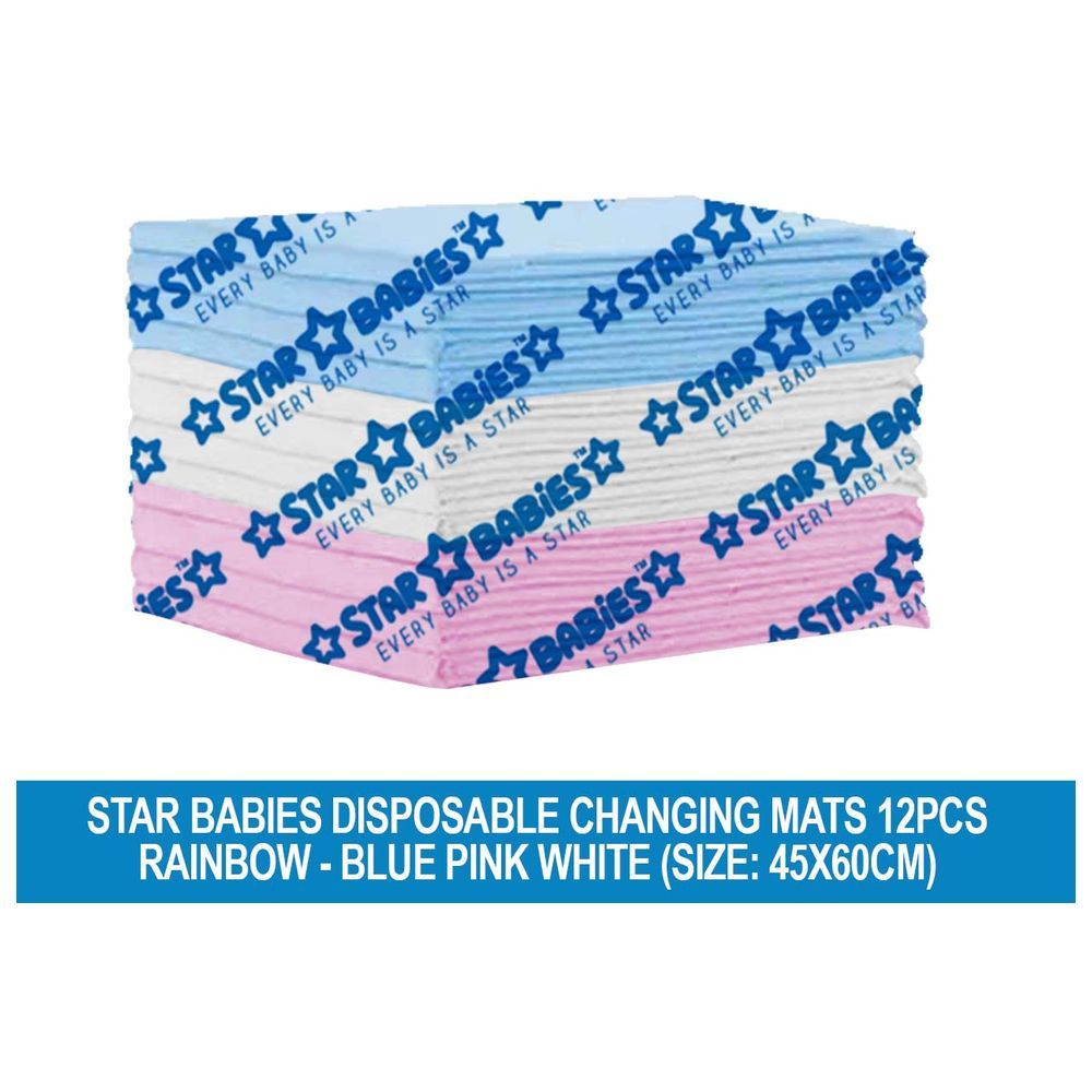 Star Babies - Disposable Changing Mats - 45 x 60 cm - 12pcs - Rainbow