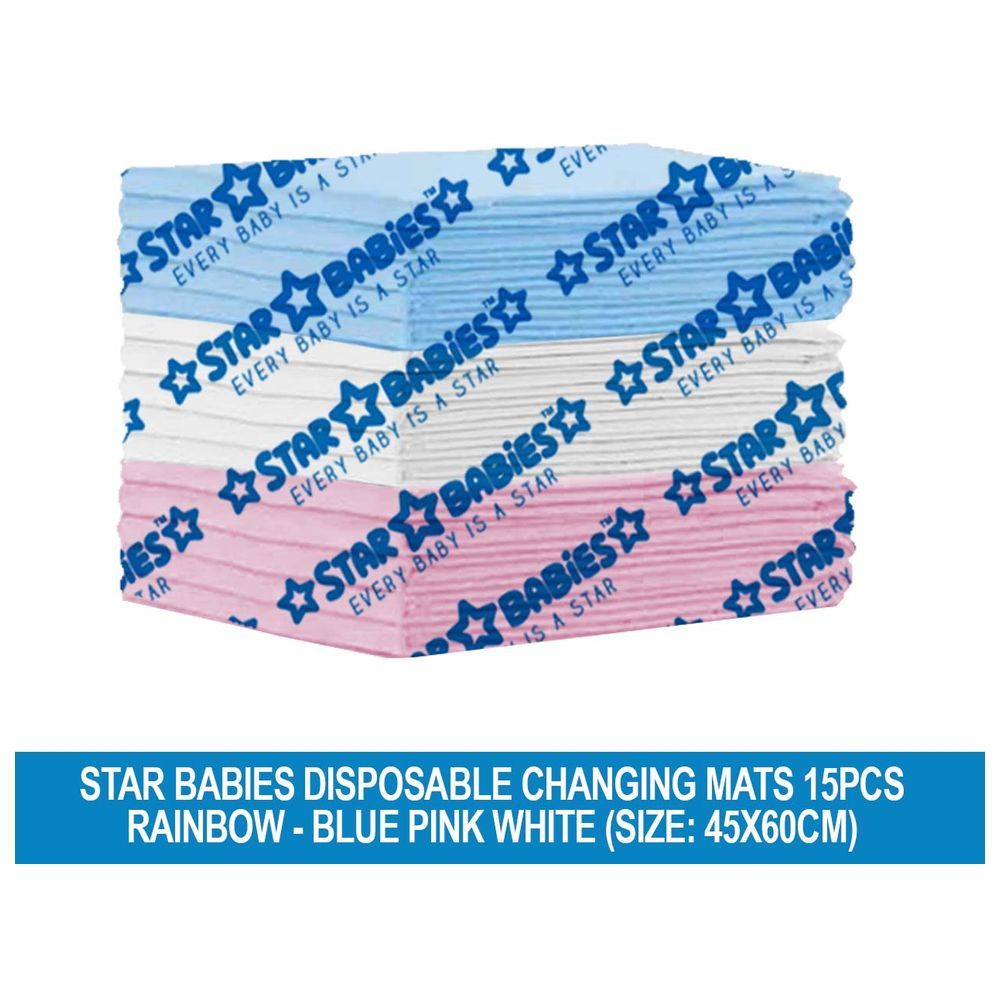 Star Babies - Disposable Changing Mats - 45 x 60 cm - 15pcs - Rainbow