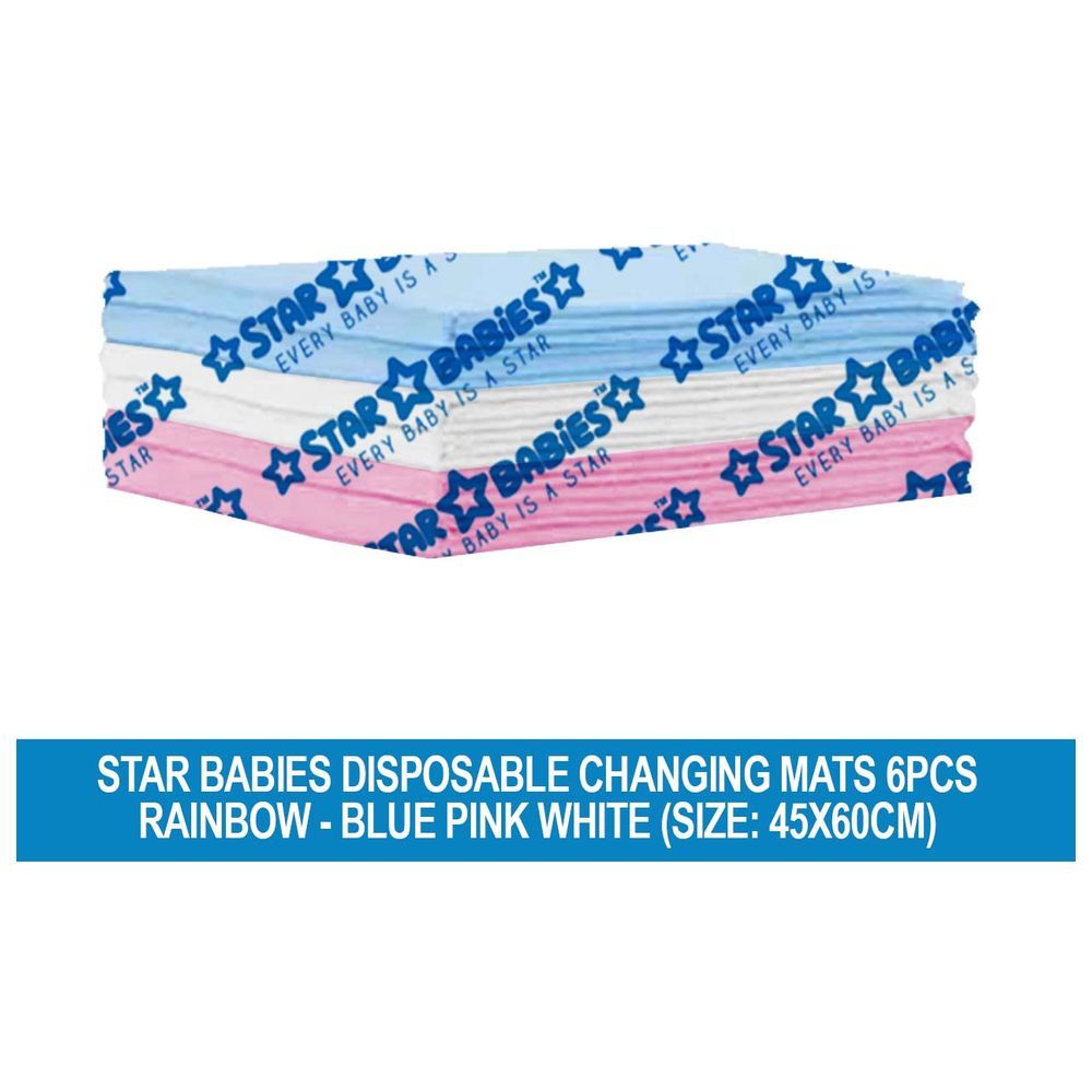 Star Babies - Disposable Changing Mats - 45 x 60 cm - 6pcs - Rainbow