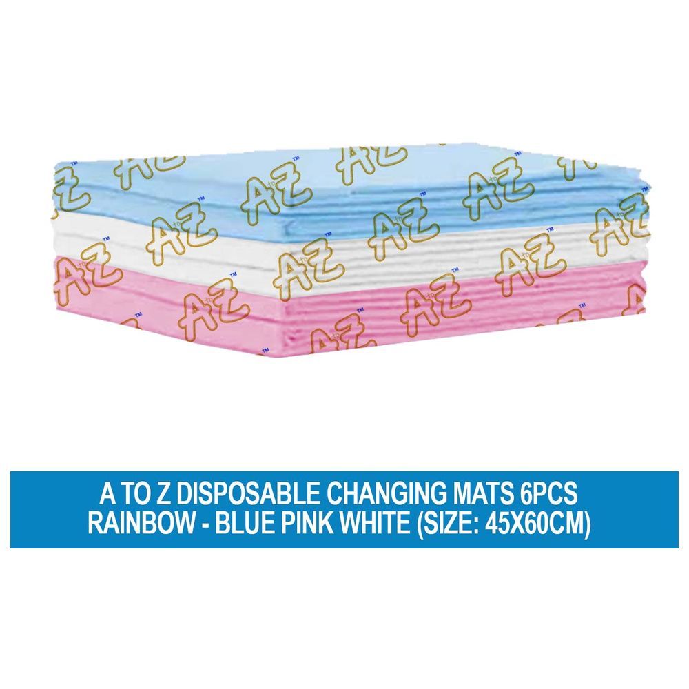 A to Z - Disposable Changing Mats - 45 x 60 cm - 6pcs - Rainbow