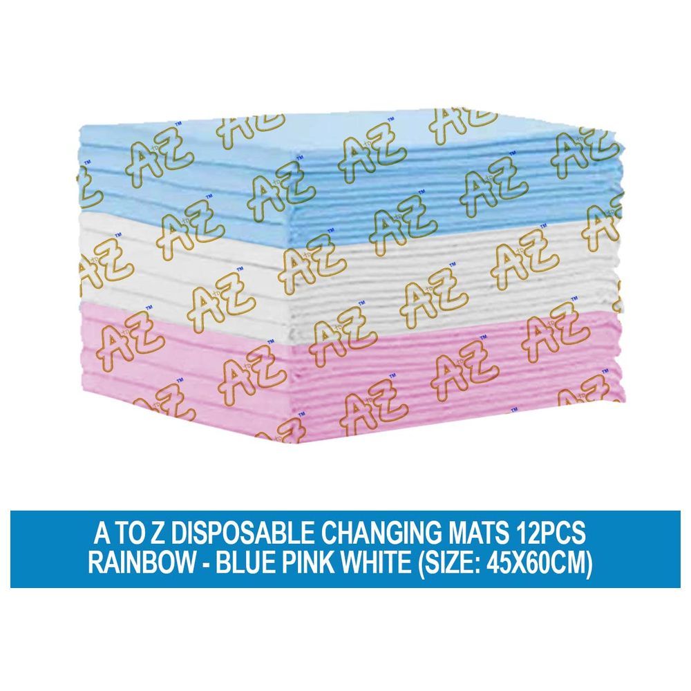 A to Z - Disposable Changing Mats - 45 x 60 cm - 12pcs - Rainbow