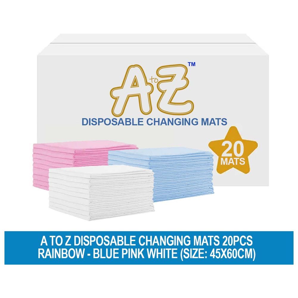 A to Z - Disposable Changing Mats - 45 x 60 cm - 20pcs - Rainbow