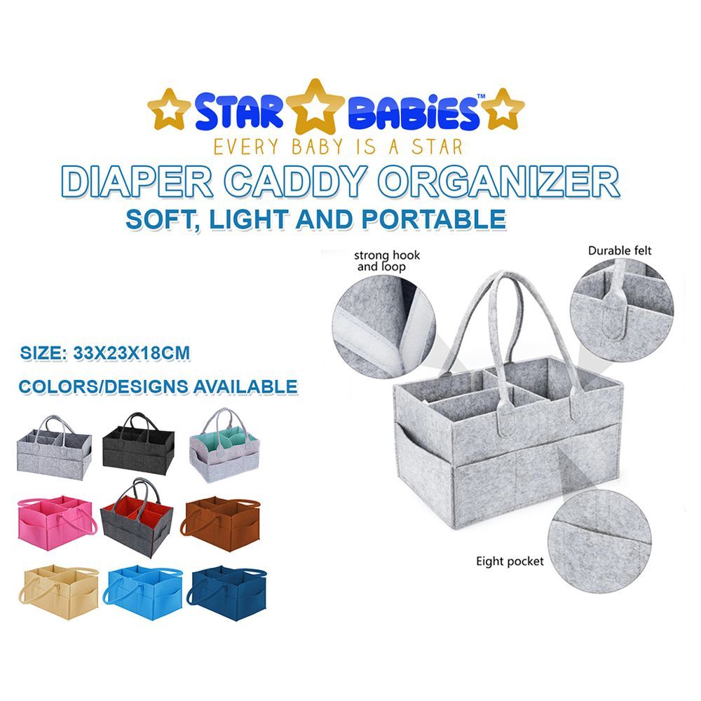 Star Babies - Caddy Diaper Bag Organizer & Disposable Breast Pad 8pcs - Grey