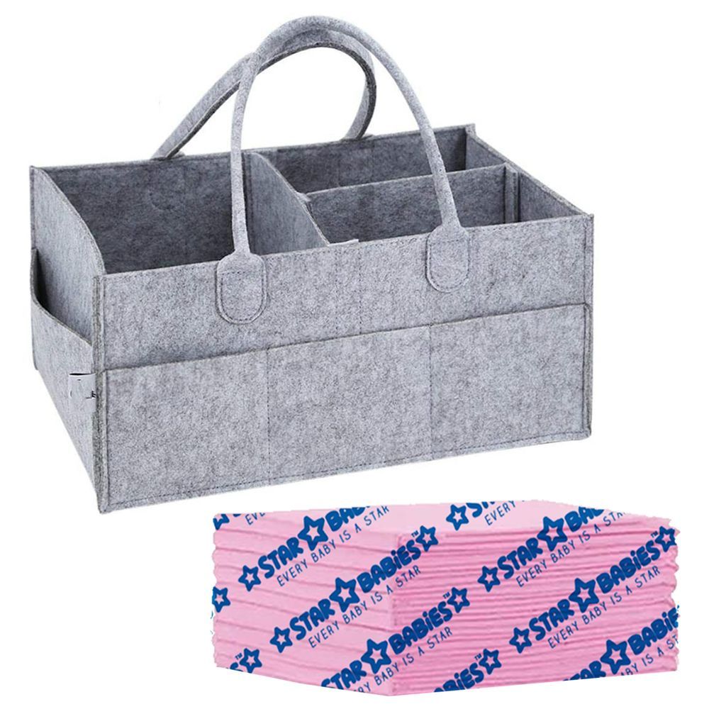 Star Babies - Caddy Diaper Bag Organizer & Changing Mat 8pcs - Grey