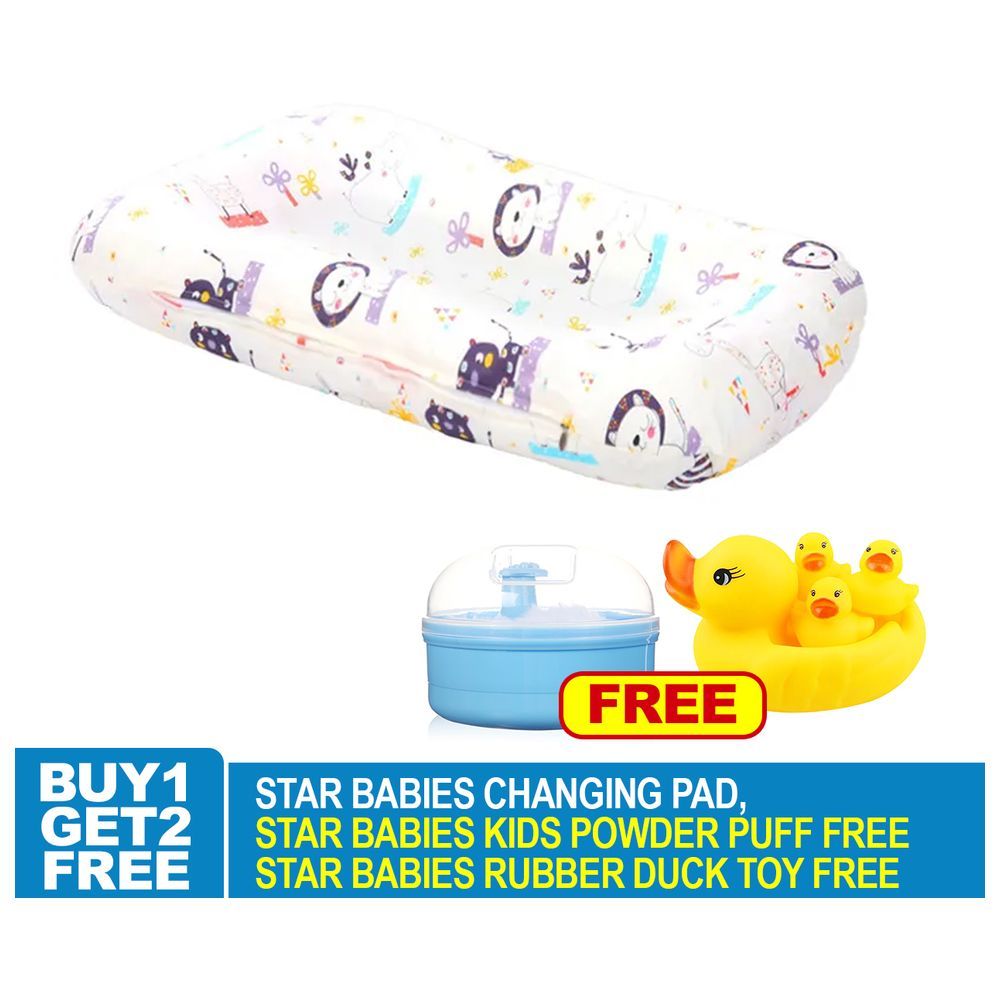 Star Babies - Changing Pad w/ Powder Puff & Rubber Duck 4pcs - Blue