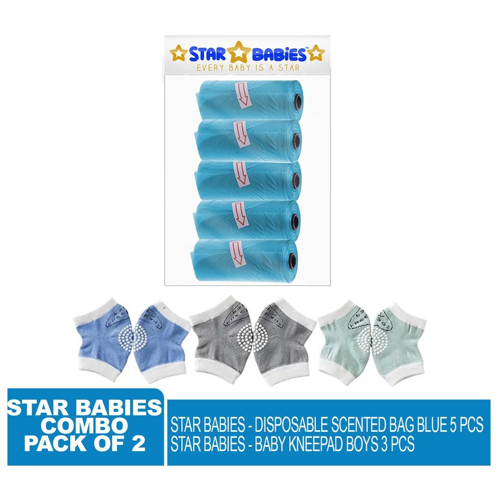 Star Babies - Scented Bag - 5pcs w/ Baby Boy's Kneepad - Blue