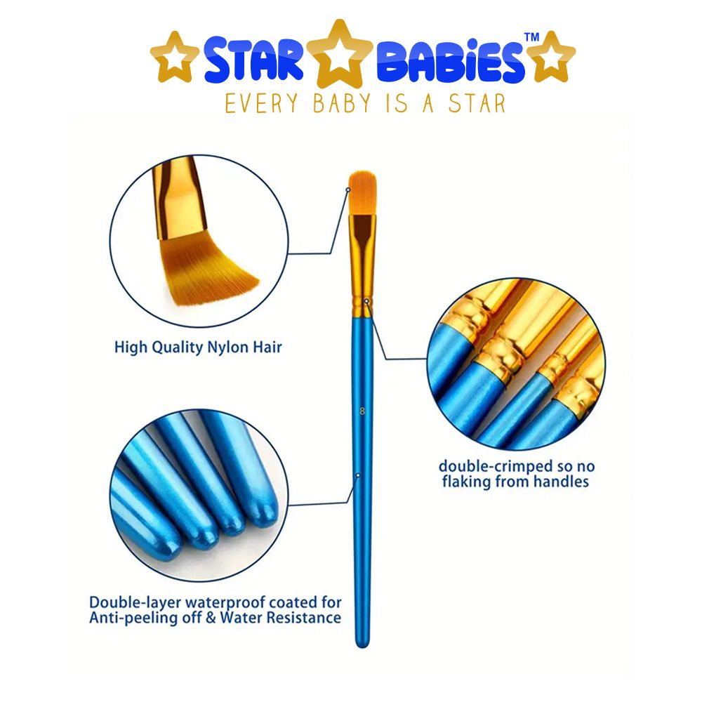 Star Babies - Artist Paint Brush Set - Blue - 10 Pcs