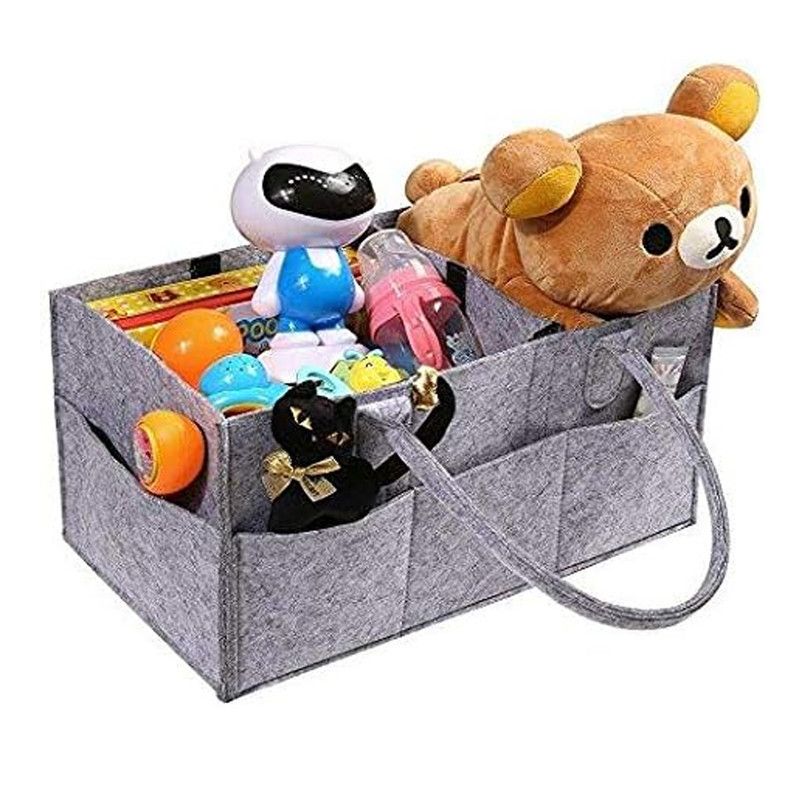 Star Babies - Baby Diaper Caddy Portable Organizer With  Baby Powder Puff - Blue