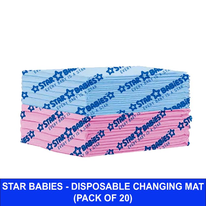 Star Babies - Disposable Changing Mats - 45 X 60 cm - Multicolor - 20 Pcs