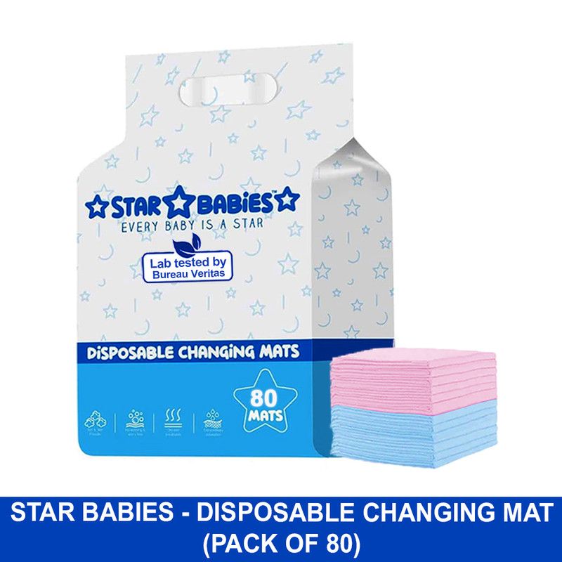 Star Babies - Disposable Changing Mats - Multicolor  - 80 Pcs