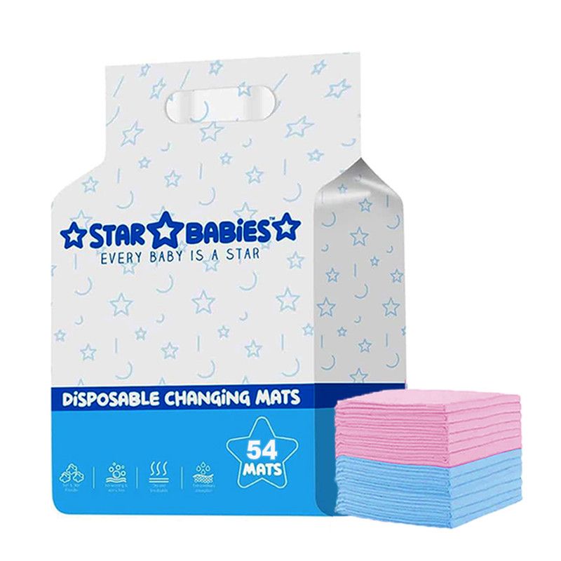 Star Babies - Disposable Changing Mats - Multicolor - 54 Pcs