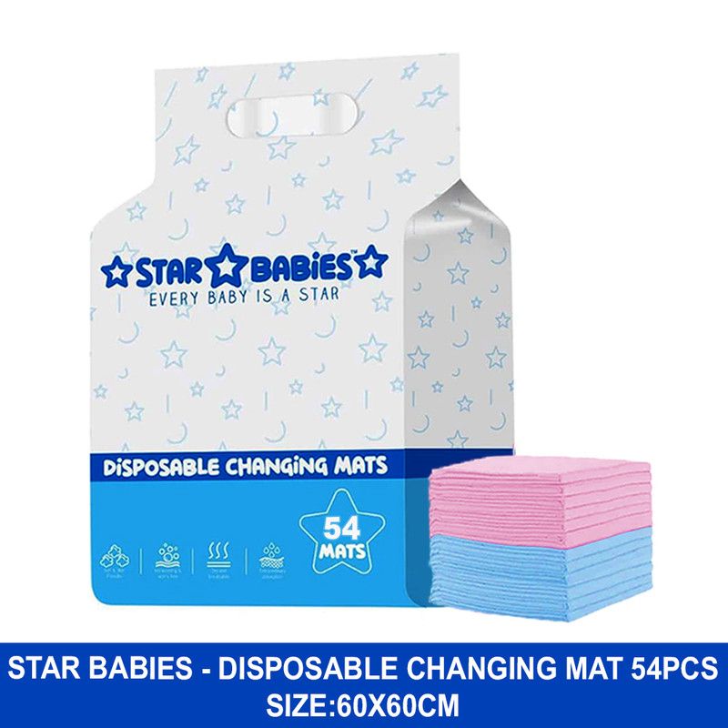 Star Babies - Disposable Changing Mats - Multicolor - 54 Pcs