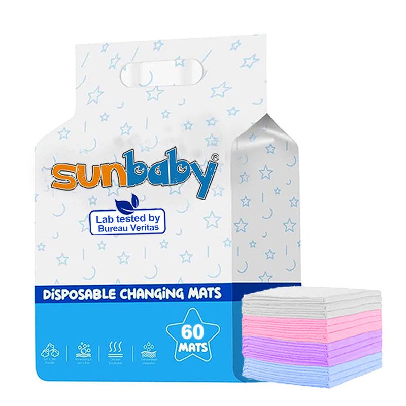 SunBaby - Disposable Changing Mats - 45x60 cm - 60 Pcs - Color May Vary