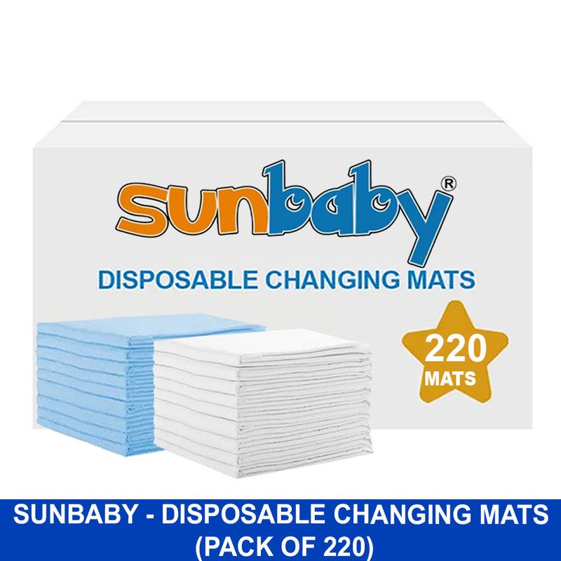 SunBaby - Disposable Changing Mats - Blue/White - 45x60 cm - 220 Pcs