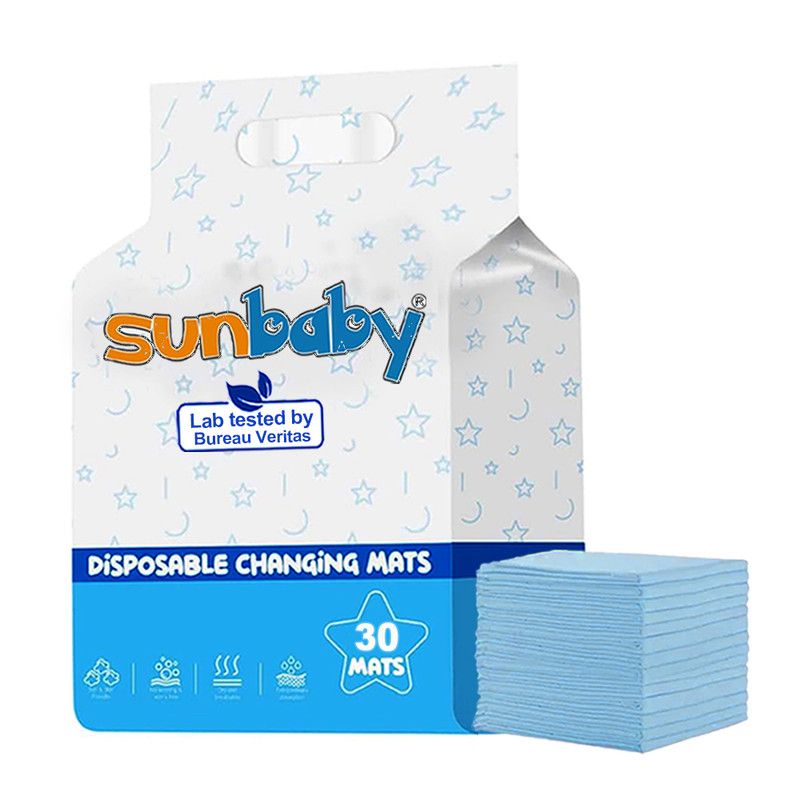 SunBaby - Disposable Changing Mats Large Pack of 30 - Blue