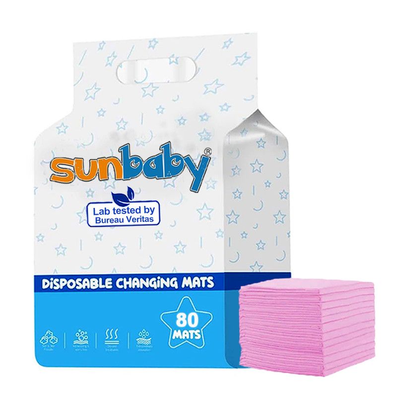 SunBaby - Disposable Changing Mats Pack of 80 - Pink