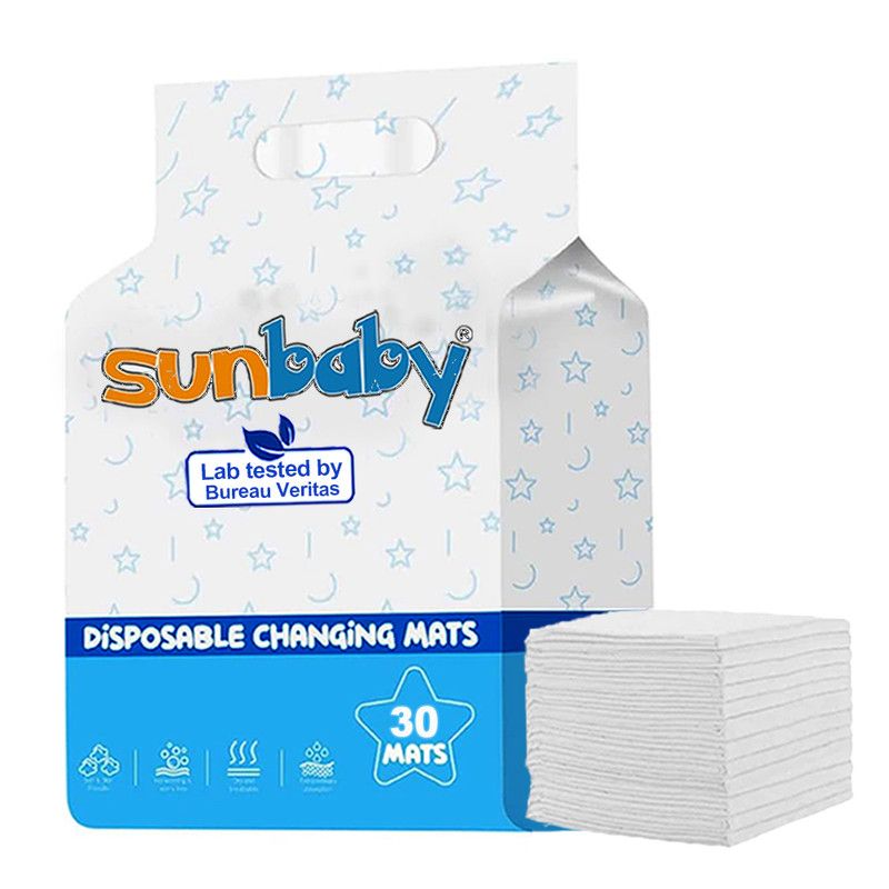 SunBaby - Disposable Changing Mats Large Pack of 30 - White