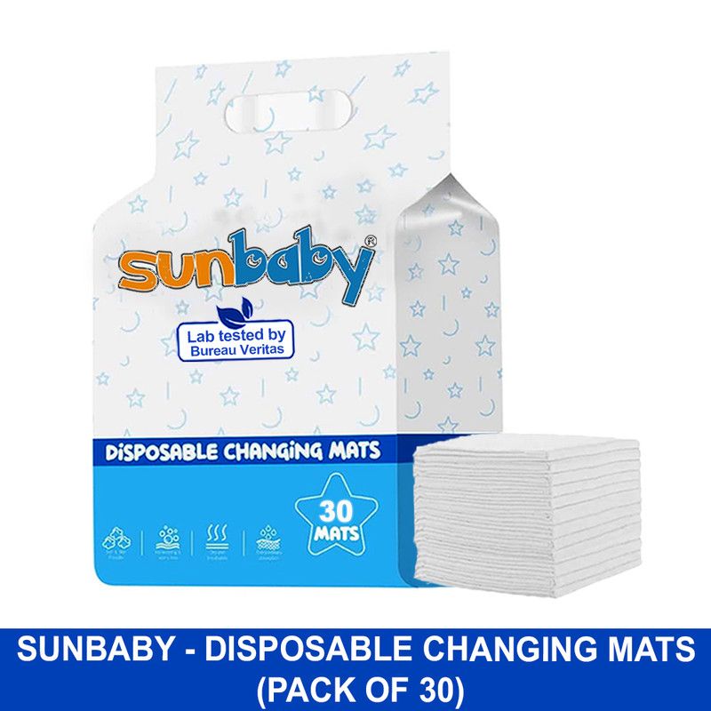 SunBaby - Disposable Changing Mats Large Pack of 30 - White