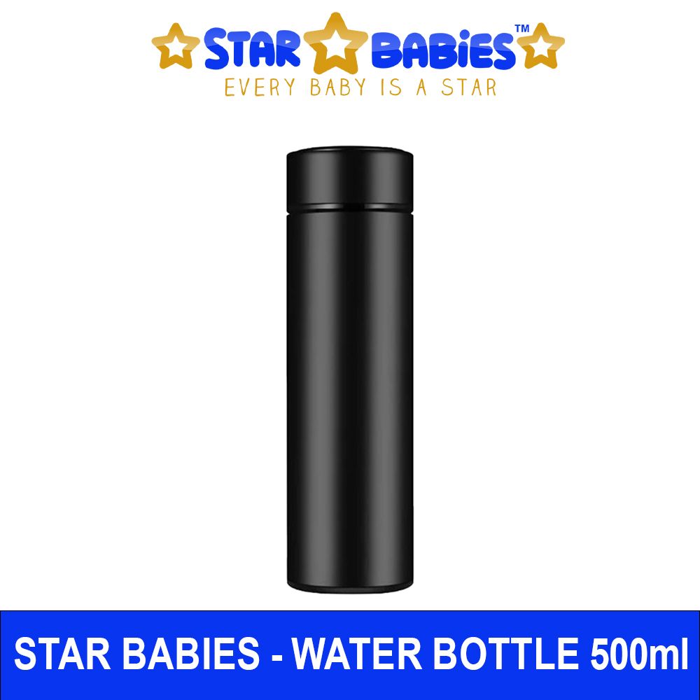 Star Babies - Insulated Stainless Steel Water Bottle - Black - 500ml