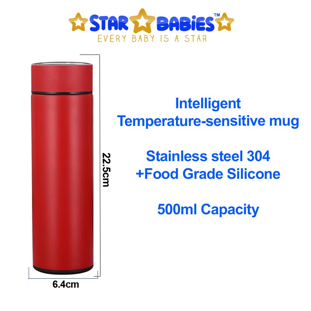 Star Babies - Insulated Stainless Steel Water Bottle - Red - 500ml