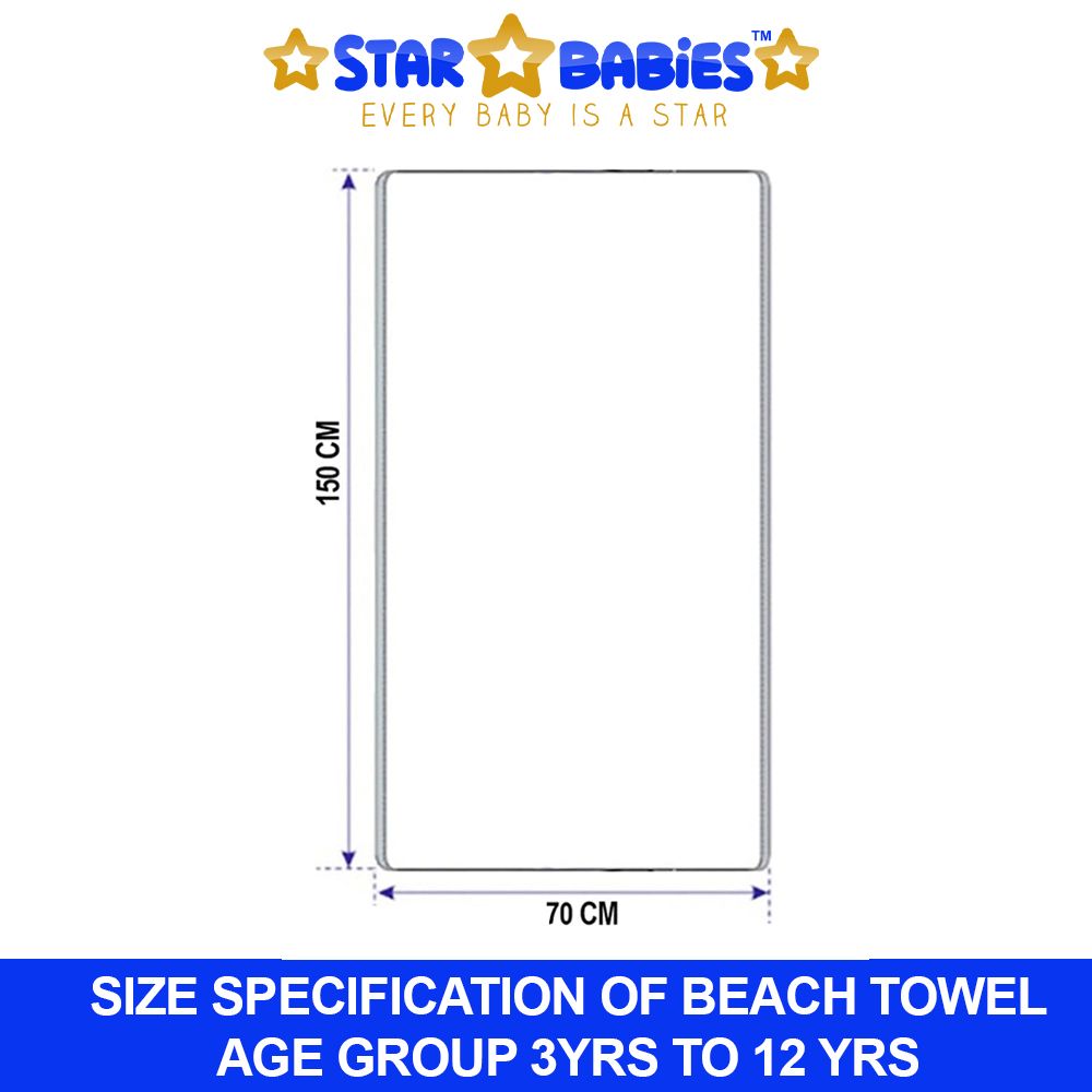 Star Babies - Beach Towel With Dinosaur Printed Hooded Towel