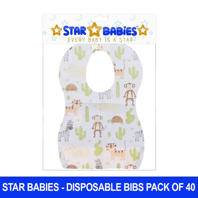 Star Babies - Disposable Bibs - Animal - Pack of 40