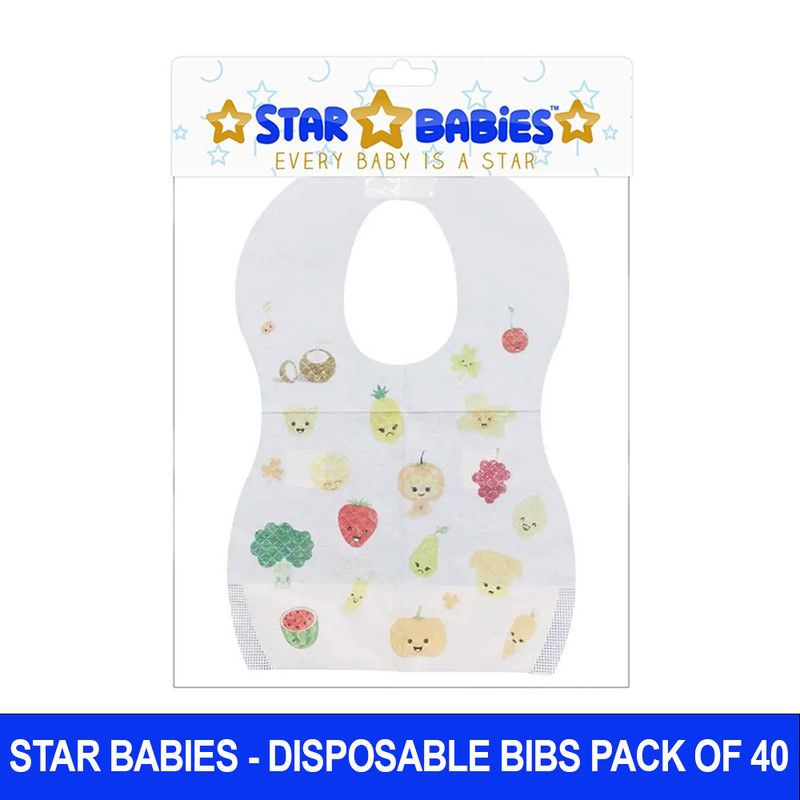 Star Babies - Disposable Bibs - Fruits - Pack of 40