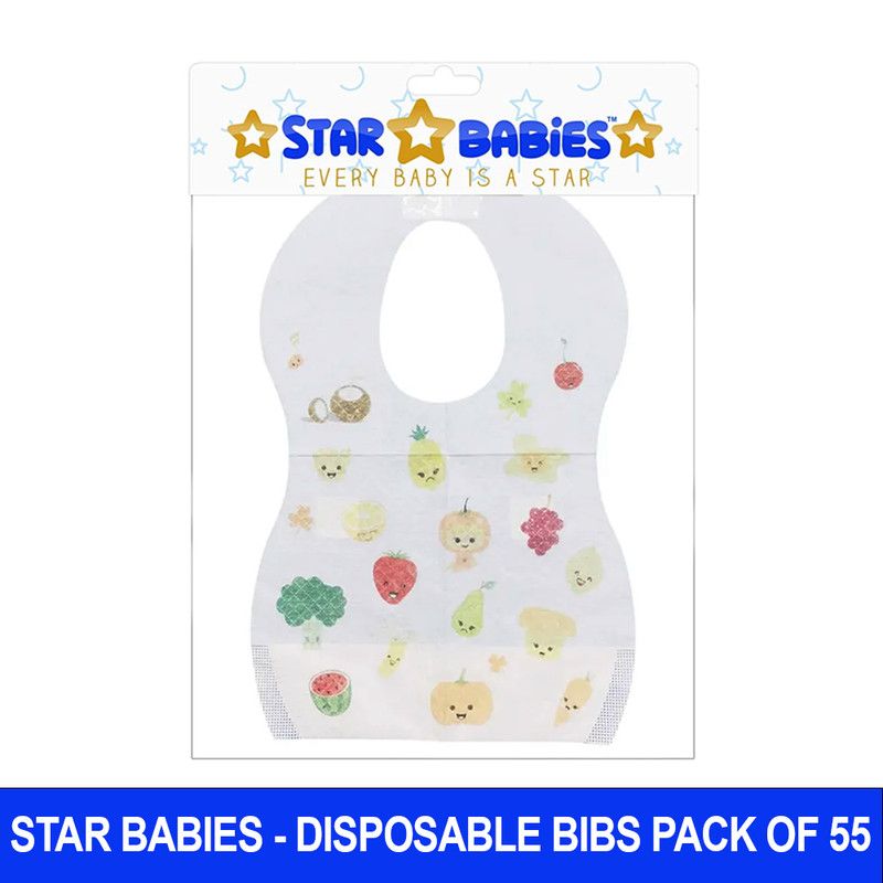 Star Babies - Disposable Bibs - Fruits - Pack of 55