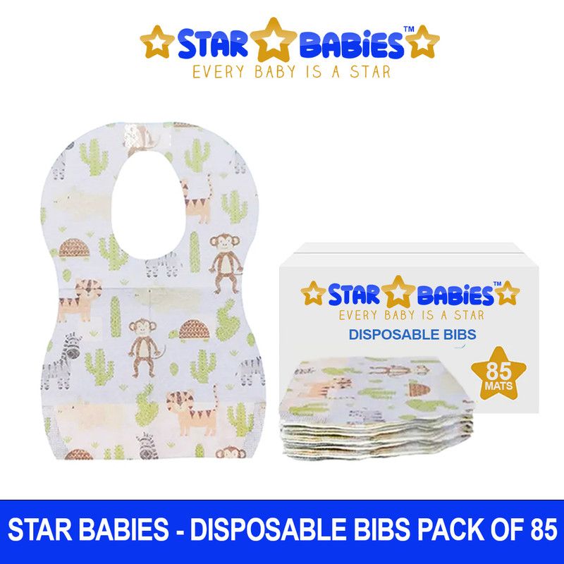 Star Babies - Disposable Bibs - Animal - Pack of 85