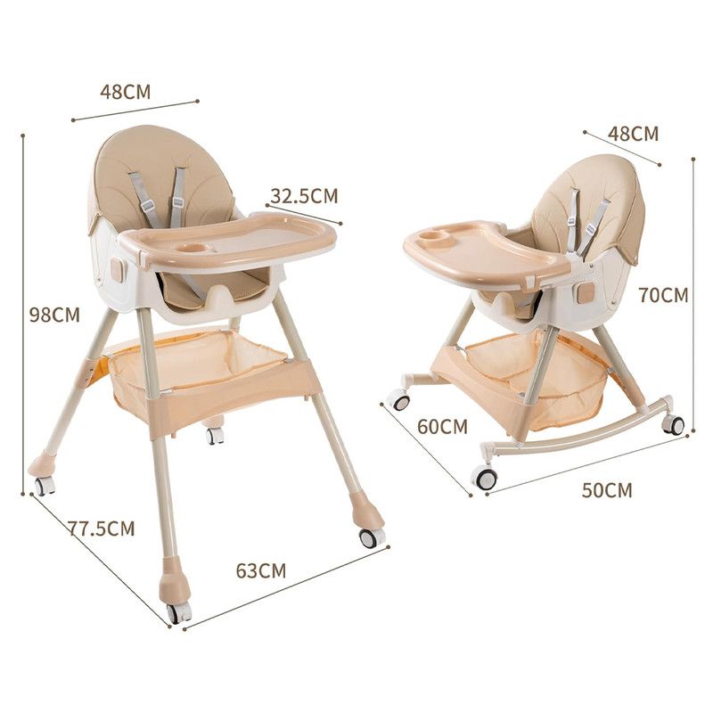 Star Babies - Baby High Chair With Organic Wheat Plate - Cream