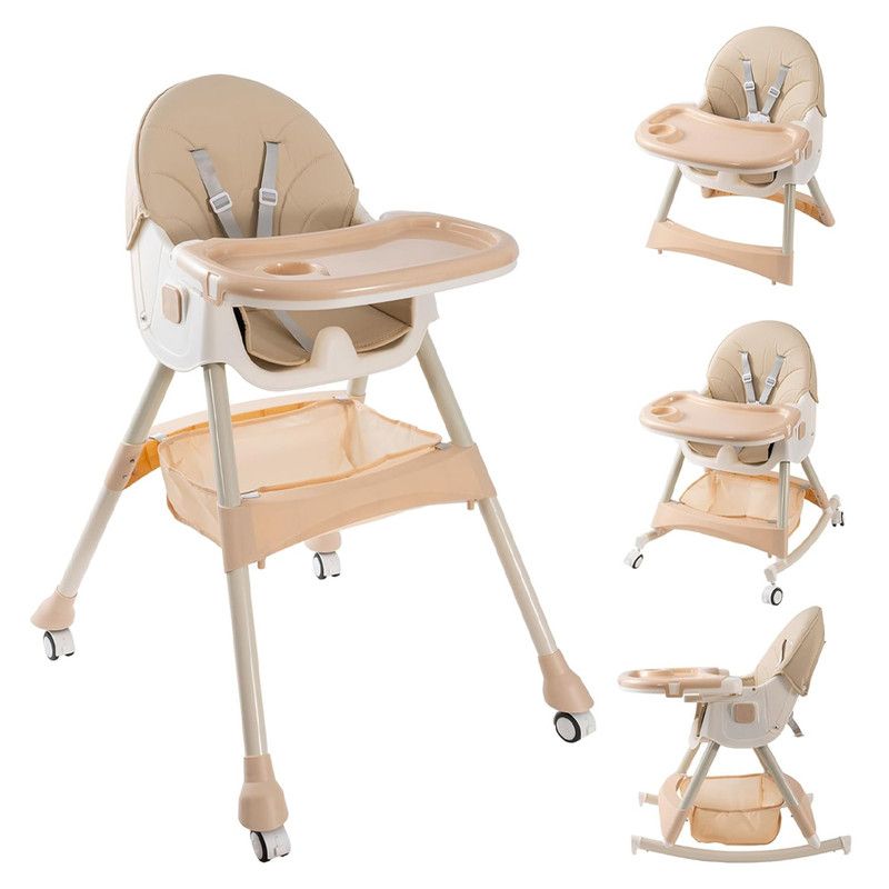 Star Babies - Baby High Chair With Organic Wheat Plate - Cream