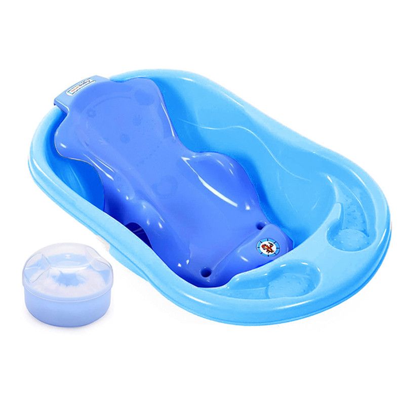 Star Babies - Sunbaby Splash Bathtub, Baby Sling With Powder Puff - Blue