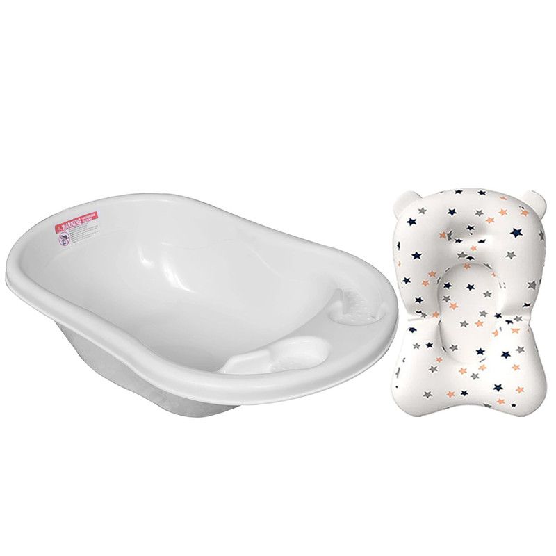 Star Babies - Sunbaby Splash Bathtub With Baby Bath Cushion - White