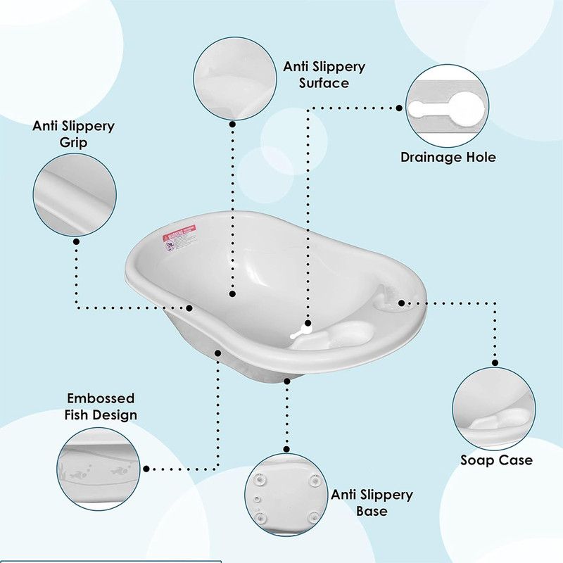 Star Babies - Sunbaby Splash Bathtub With Baby Bath Cushion - White