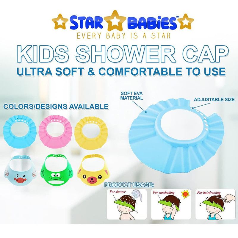 Star Babies - Sunbaby Splash Bath Tub With Kids Shower Cap - Blue/Green