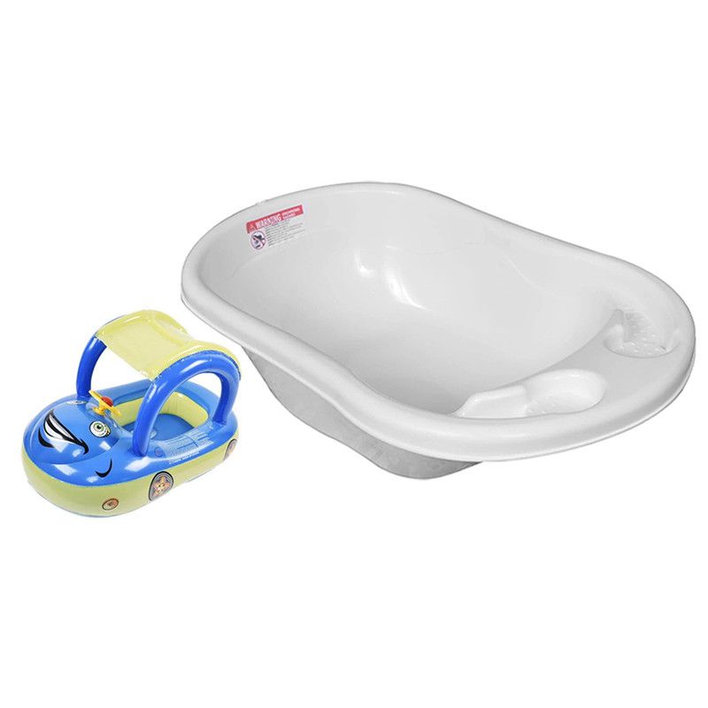 Star Babies - Sunbaby Splash Bath Tub With Baby Float - Blue/White