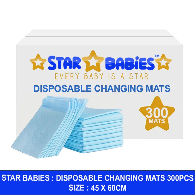 Star Babies - Disposable Changing Mats - Blue - 300 Pcs