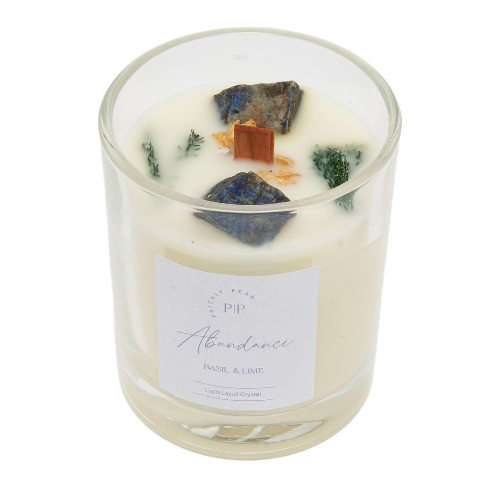 Prickly Pear - Lapis Lazuli Crystal Abundance Candle