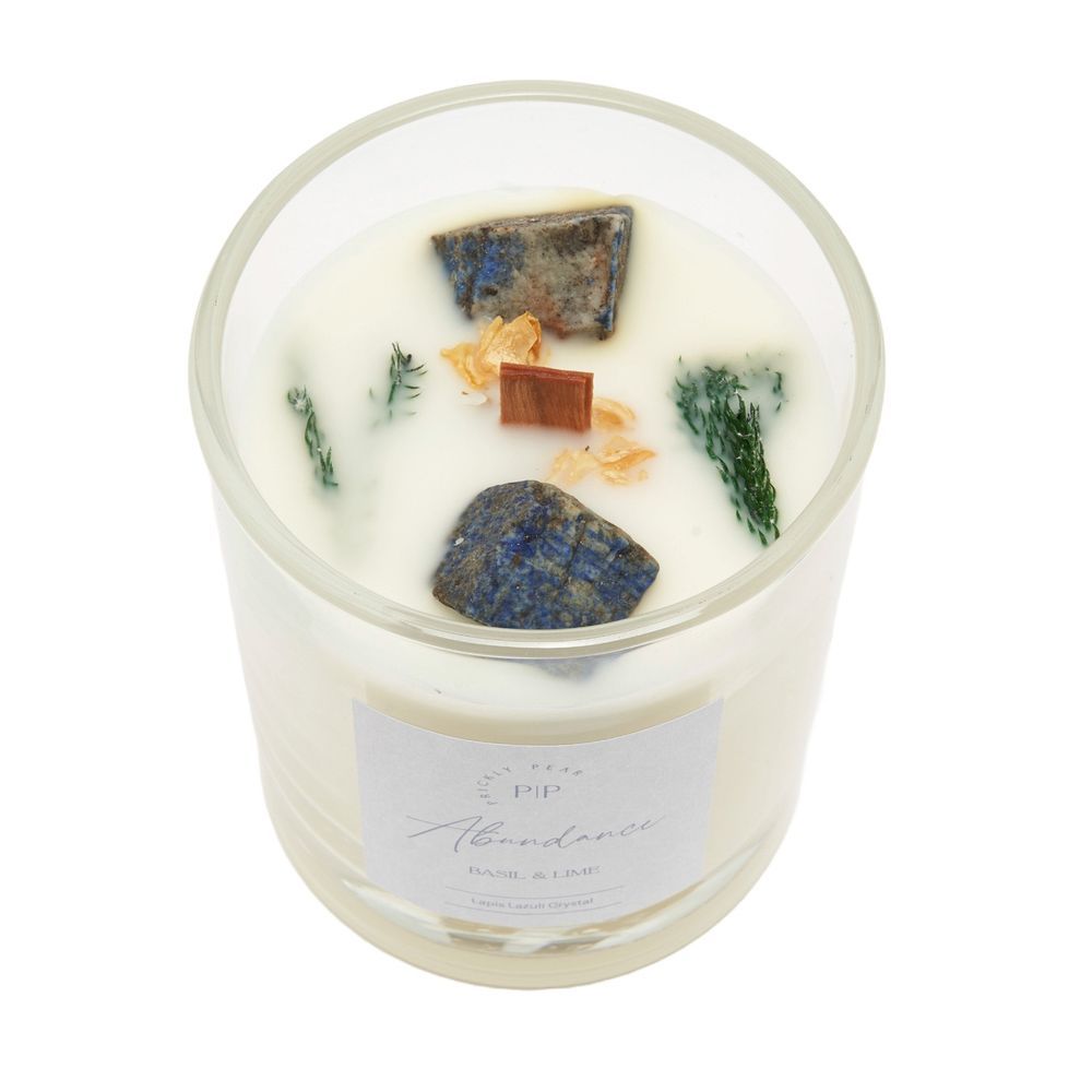 Prickly Pear - Lapis Lazuli Crystal Abundance Candle