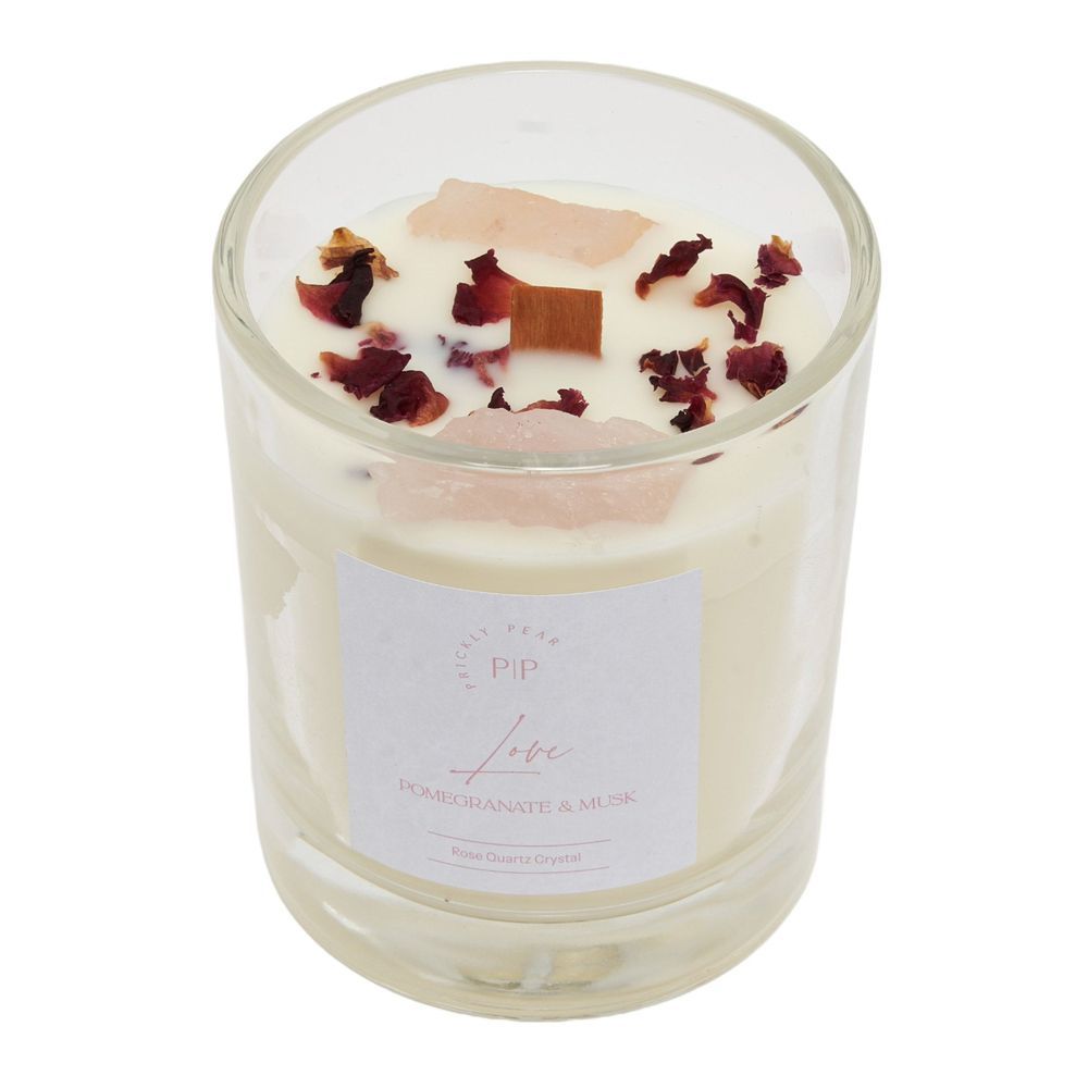 Prickly Pear - Rose Quartz Crystal Love Candle