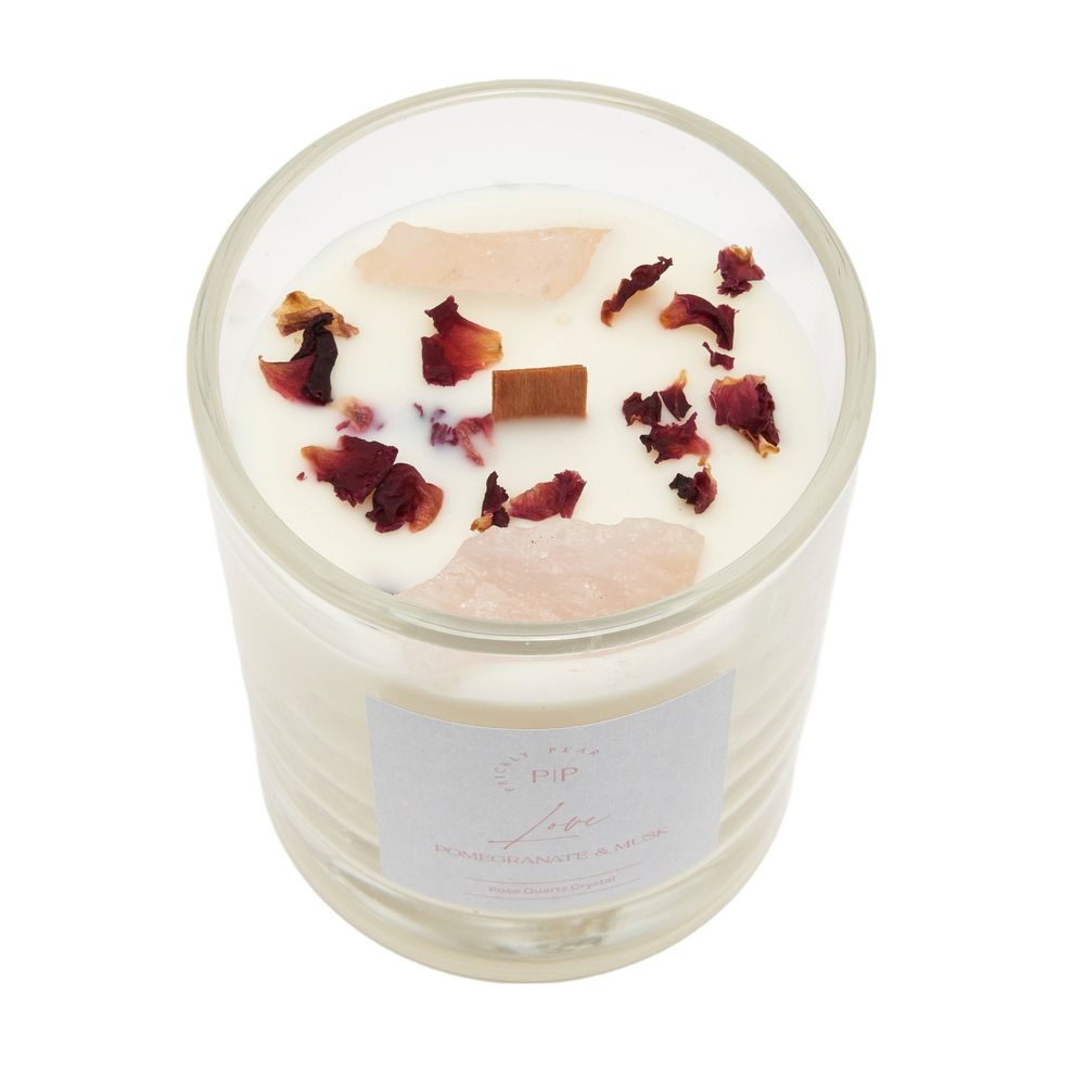 Prickly Pear - Rose Quartz Crystal Love Candle