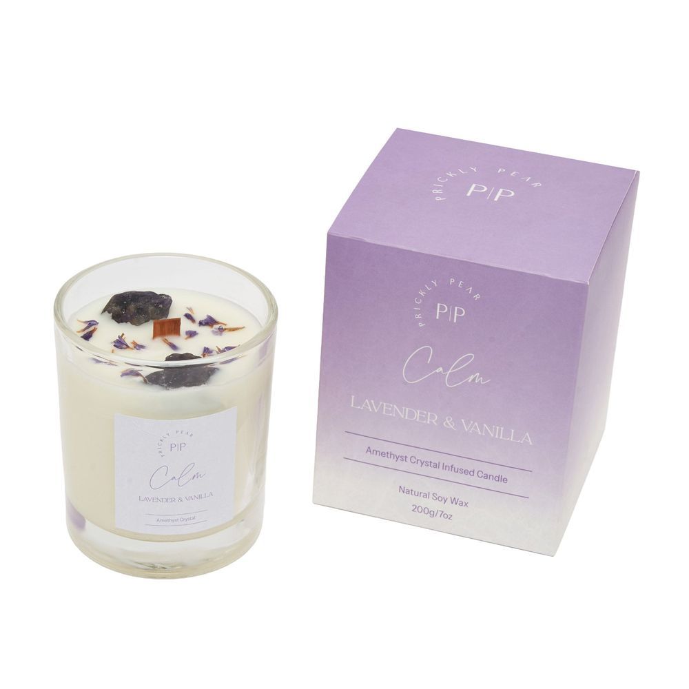 Prickly Pear - Amethyst Crystal Calm Candle